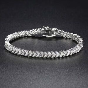 925 Sterling Silver 2ct Diamond 7" Womens Tennis Bracelet Ladies 7 inch Jewelry